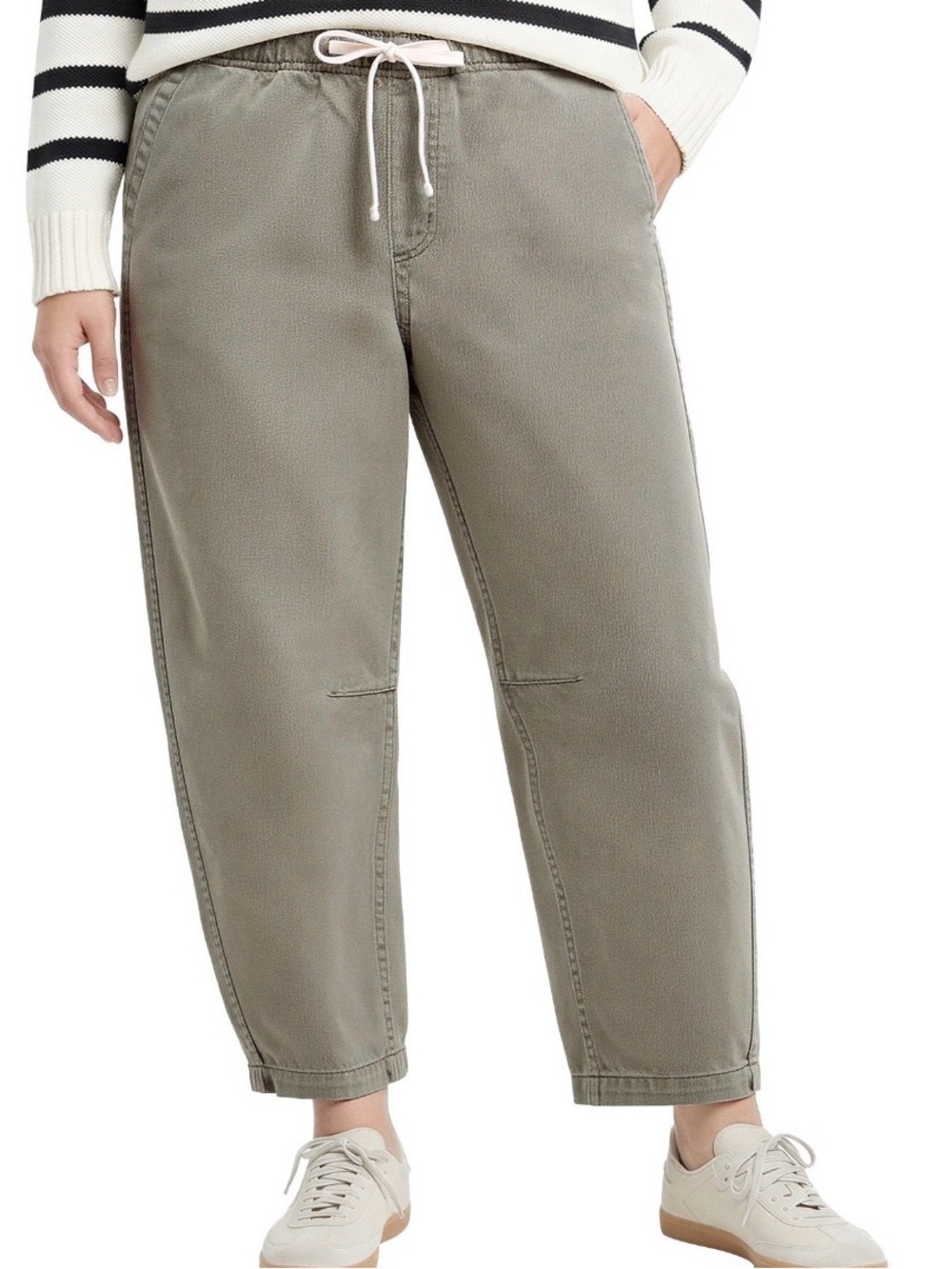 GAP Olive Drawstring Ankle Jeans